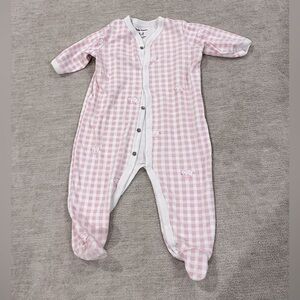 Roller Rabbit Infant Hathi Pink Gingham Footie Pajamas 3-6 Months
